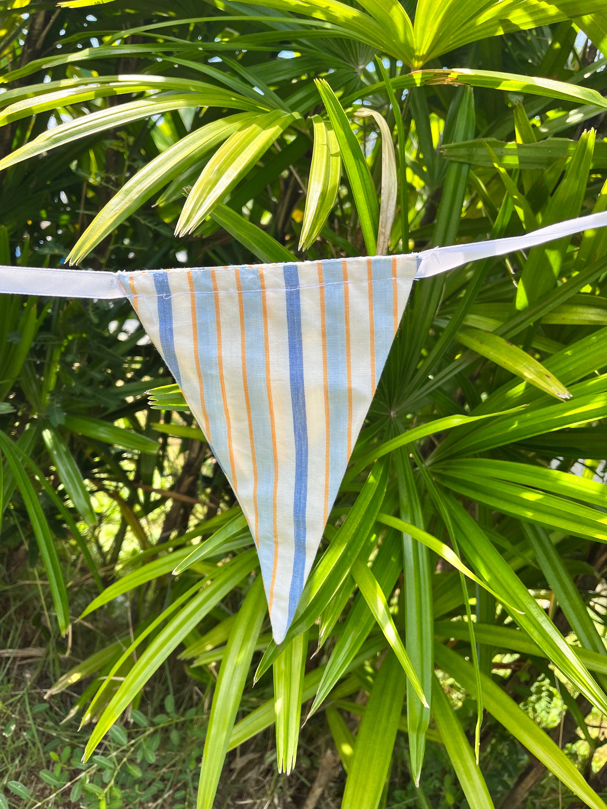 Close up of striped flag on Balloo bunting from Turquaz.