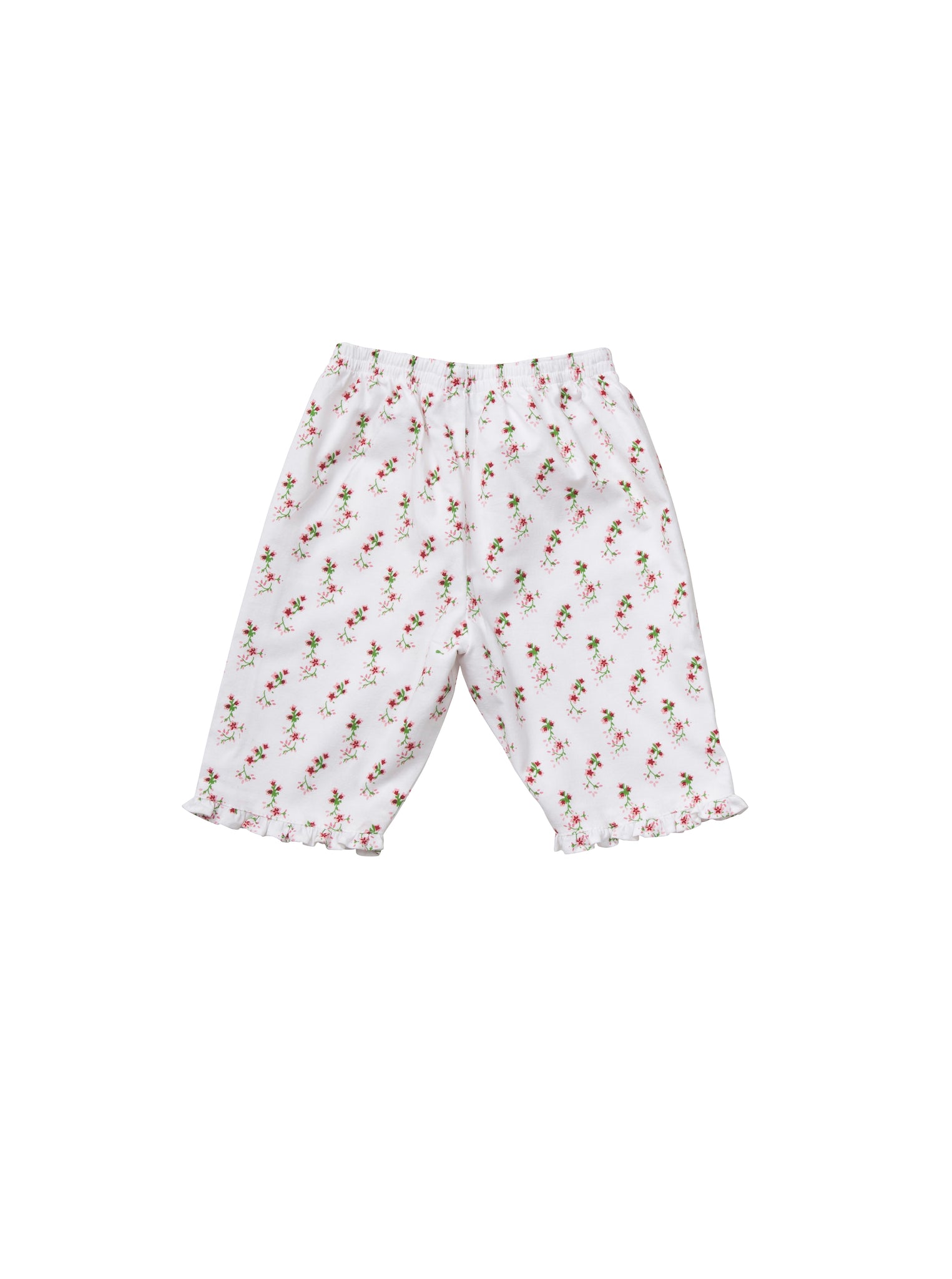 Classic floral print cropped cotton pyjamas for children from Turquaz. Bottoms.
