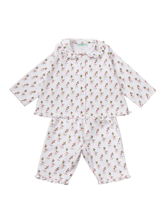 Classic floral print cotton pyjamas for children from Turquaz. Full set.
