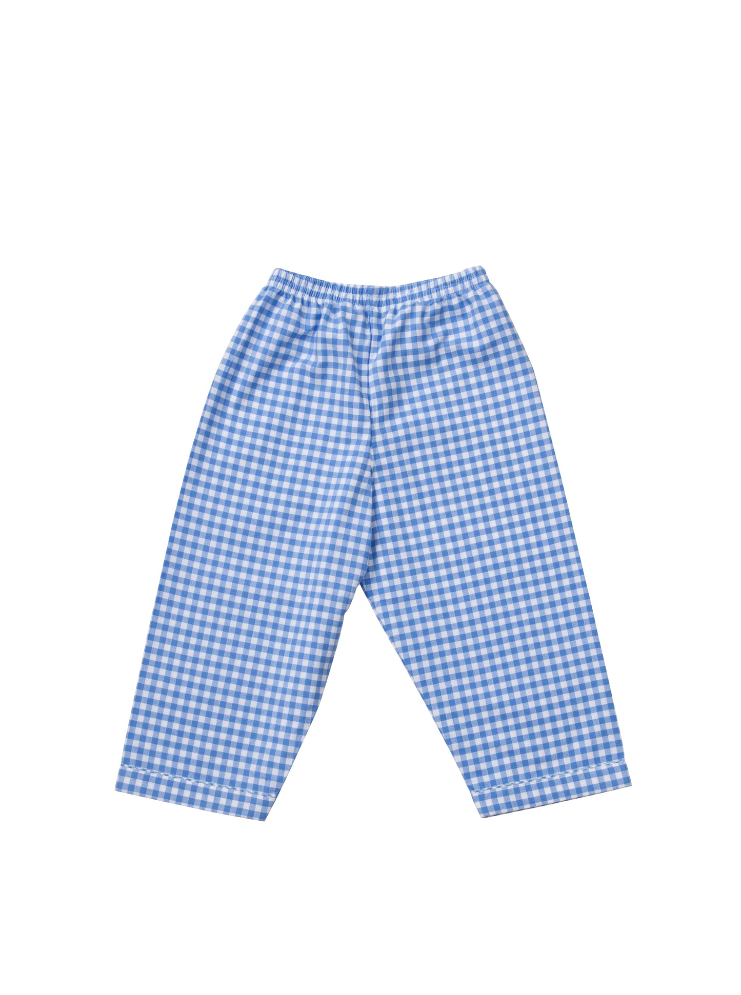 Classic red gingham children's cotton pyjamas with car motif. Bottoms. From Turquaz.
