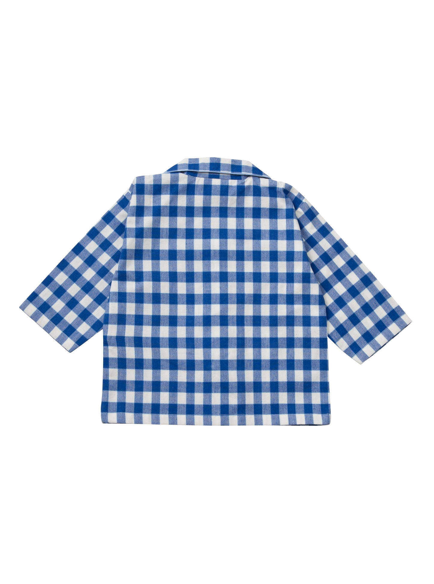 Blue check children's cotton pyjama set from Turquaz.