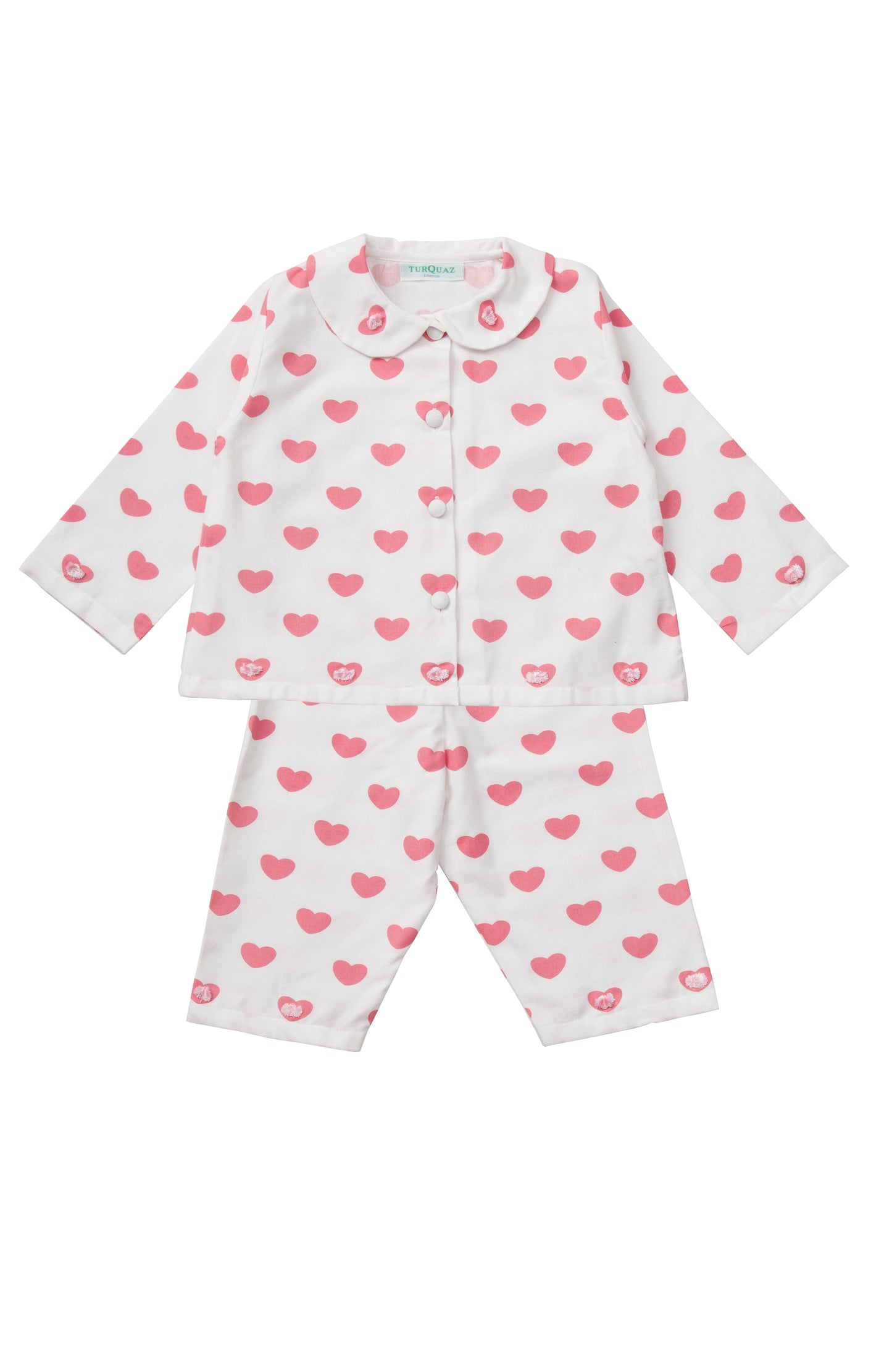 Classic cropped cotton children's pyjama set from Turquaz.