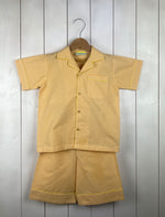 Sunny Day classic yellow gingham pyjama set for boys and girls, by TurQuaz.