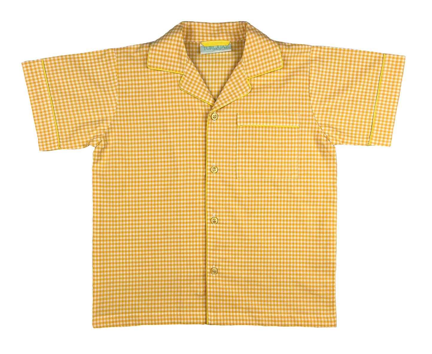 Sunny Day Classic Yellow Gingham Pyjama Top for Kids