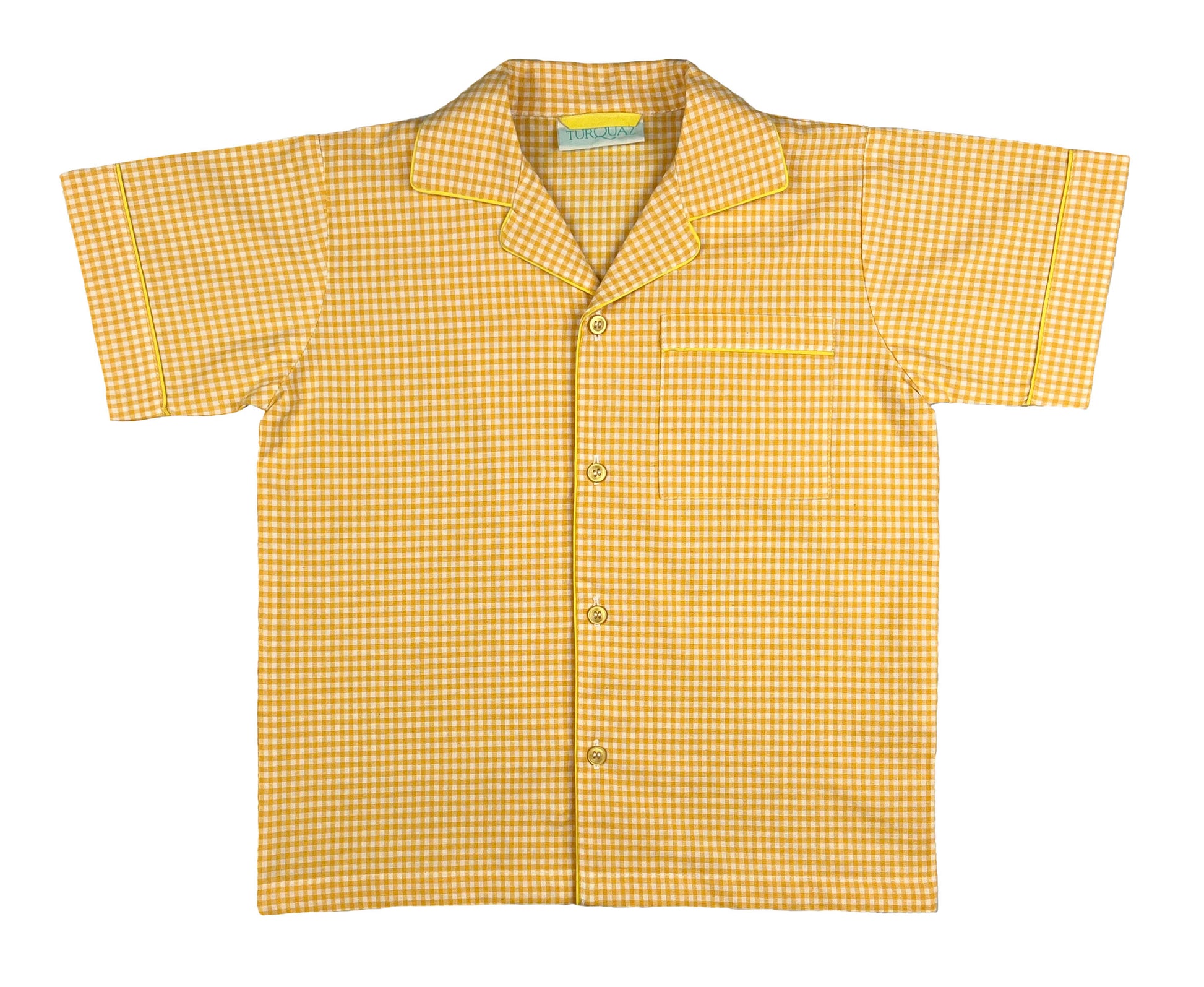 Sunny Day Classic Yellow Gingham Pyjama Top for Kids