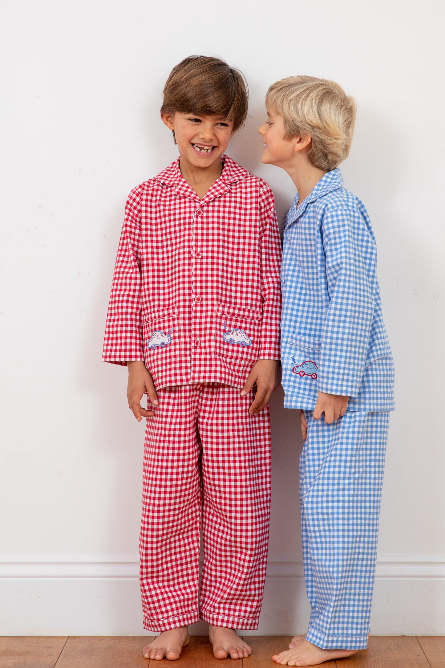 Classic gingham cotton pyjamas for kids