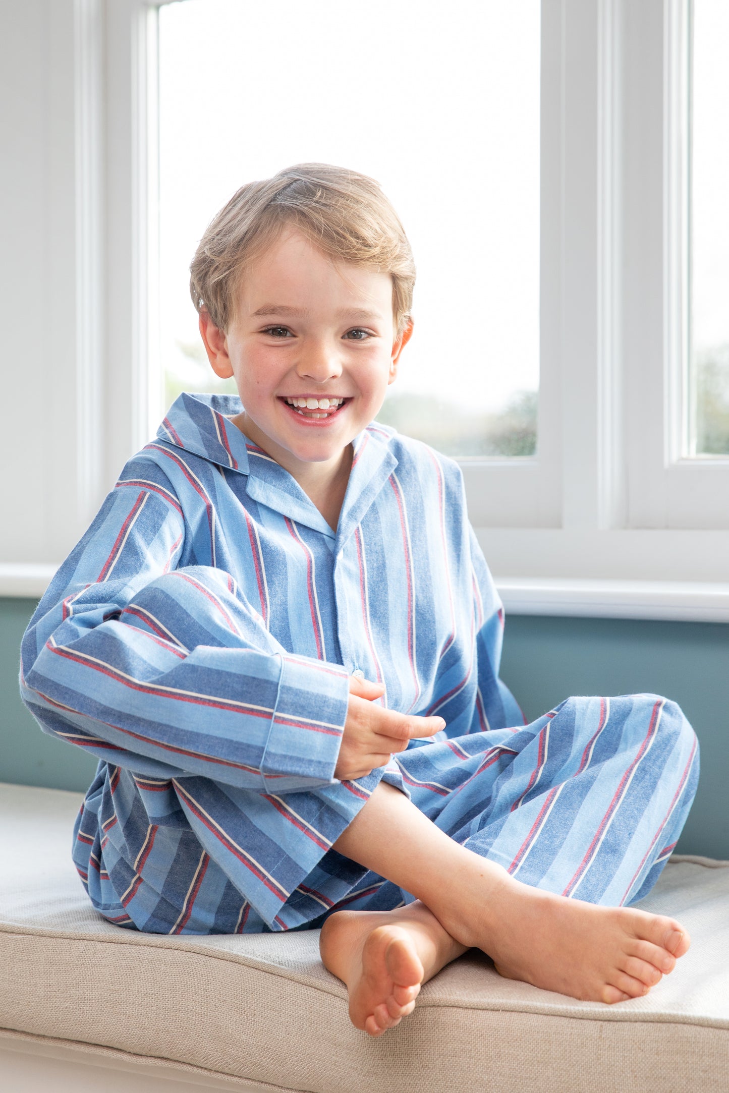 Natural cotton striped pyjamas for kids