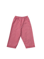 Classic red gingham children's cotton pyjamas with car motif. Bottoms. From Turquaz. 